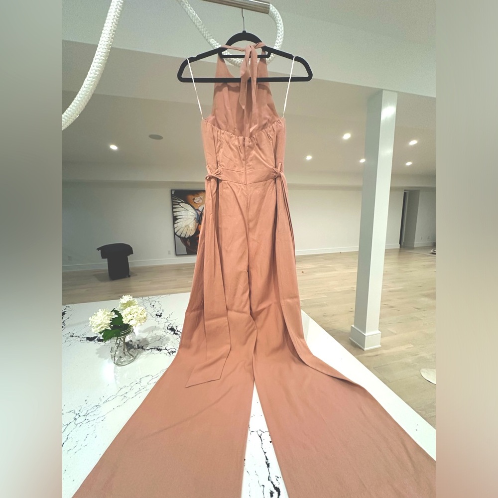 Zara peach salmon pink colored halter neck jump suit. New condition no tags - Picture 3 of 6